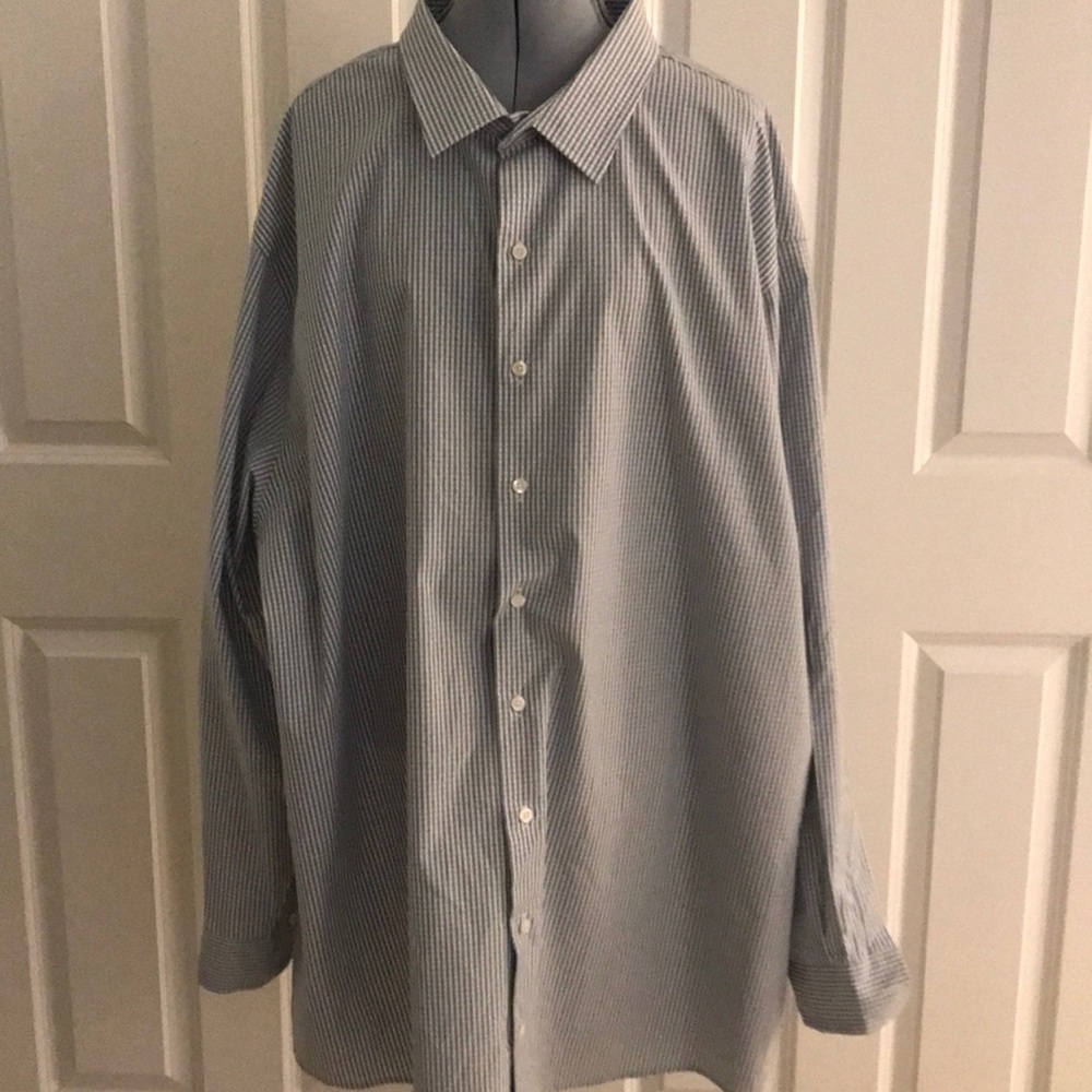 New SYNRGY Blue & White Check Plaid Men’s Shirt Size 4XLT Big & Tall